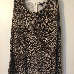 Women's Leopard Print Sweater Machine Wash Size 1X